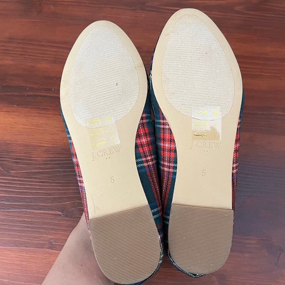 J.Crew Factory Stewart Plaid smoking slippers Size 5 - Picture 7 of 9